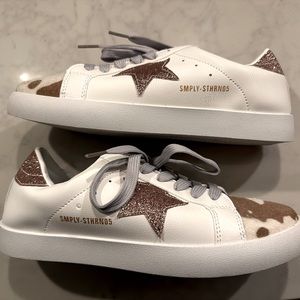 Simply southern, cow print sneakers